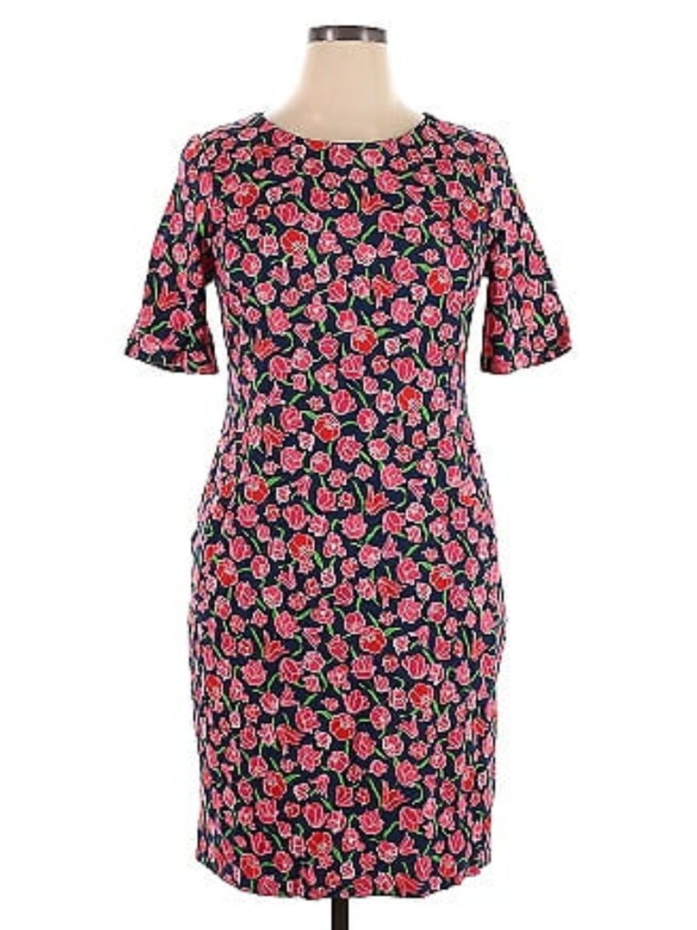 Land's End Ponte Floral Sheath Dress